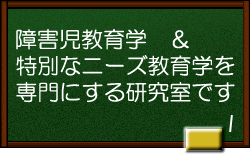 障害児教育学と特別な教育的ニーズ論を専門にする研究室です